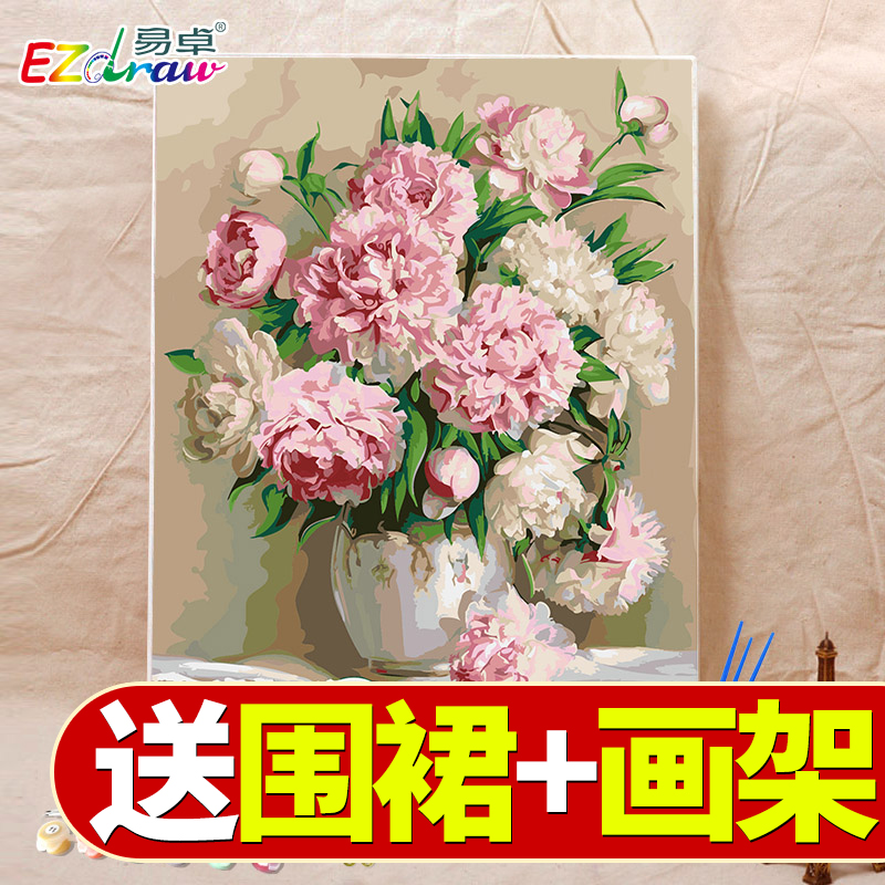 易卓diy数字风景花卉客厅大幅油画