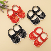 透气方口鞋 软底宝宝春秋季 儿童婴儿纯手工学步鞋 老北京千层底布鞋