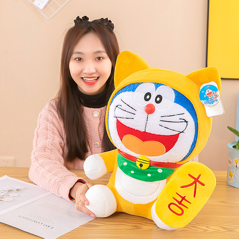 正版哆啦A梦毛绒玩具机器猫公仔叮当猫玩偶蓝胖子抱枕女生日礼物