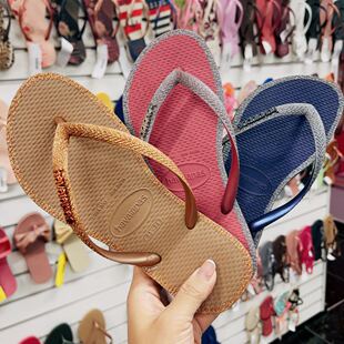 新款巴西havaianas闪光slim时尚哈瓦那夹脚人字拖可外穿防滑夏海