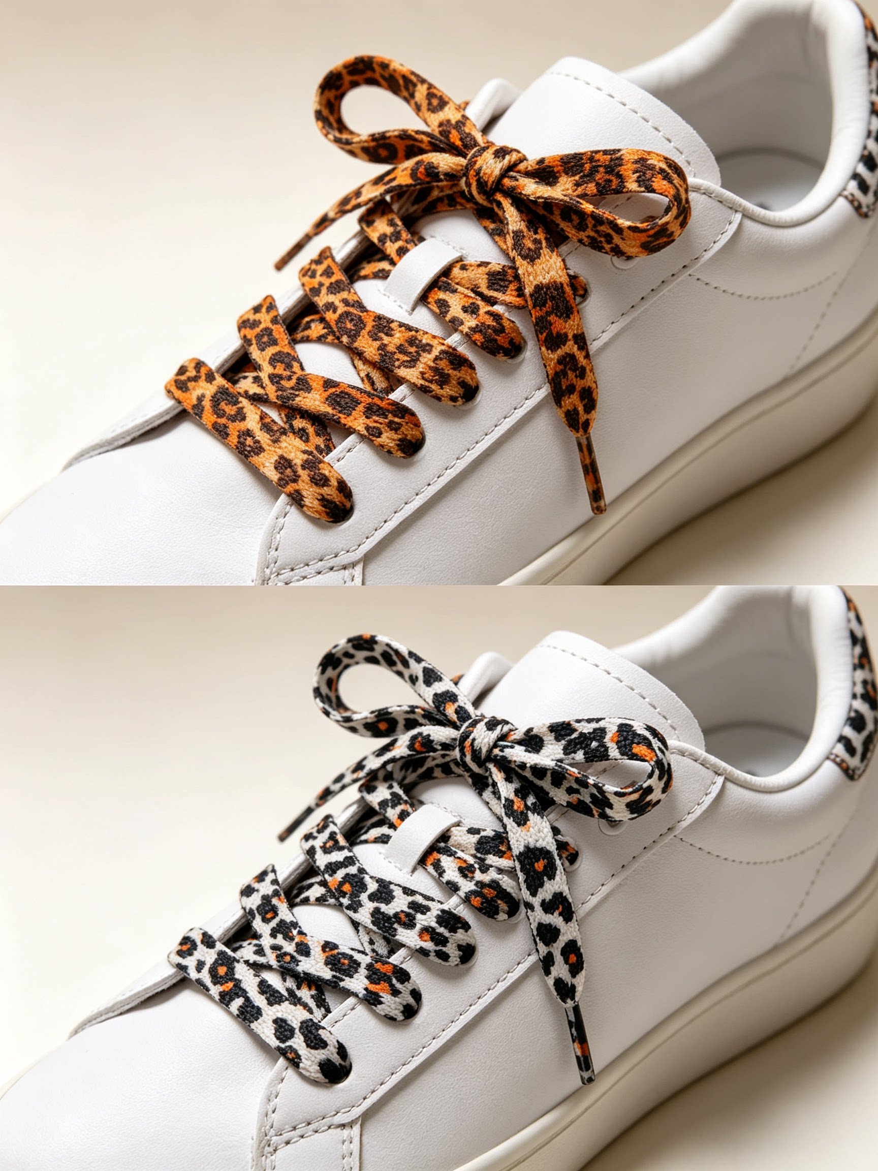 1双混搭白黑橙色豹纹鞋带适配空军一号小白鞋鞋带板鞋运动鞋120cm