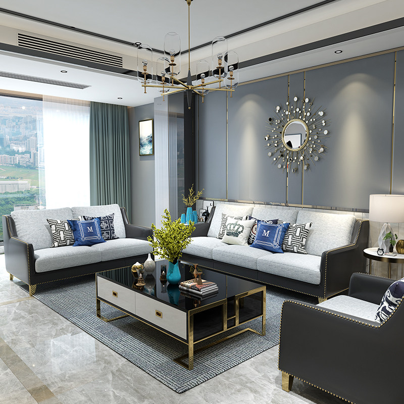 北欧轻奢布艺沙发简约现代皮布沙发单双三人位组合家具小户型客厅|ruв категории жилой мебели, диван класса, диван - от Buy2taobao.com для оказания профессиональной услуги покупки агента Taobao