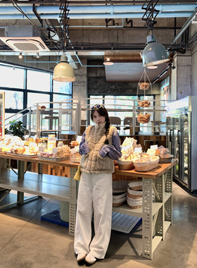 BOOMLIMIT羊咩咩 三星90白鹅绒羊羔毛拼接保暖羽绒马甲