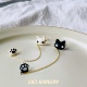 CICI新款 猫咪猫爪创意猫小众可爱俏皮宠物长链S925银针耳钉耳骨夹
