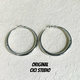 CICI 素圈大耳圈女ins高级高品质耳环 STUDIO许我耀眼赵露思同款