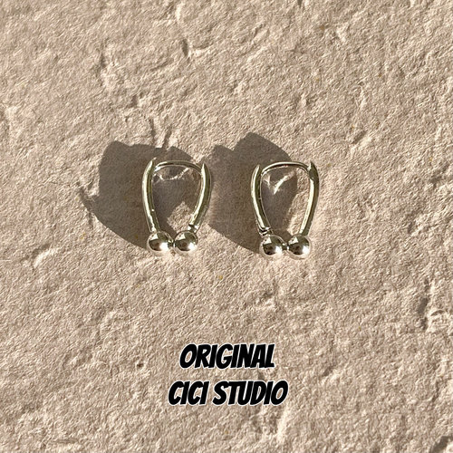 CICISTUDIO扣耳扣中性风新款潮时尚个性耳环秋冬百搭耳饰马蹄扣