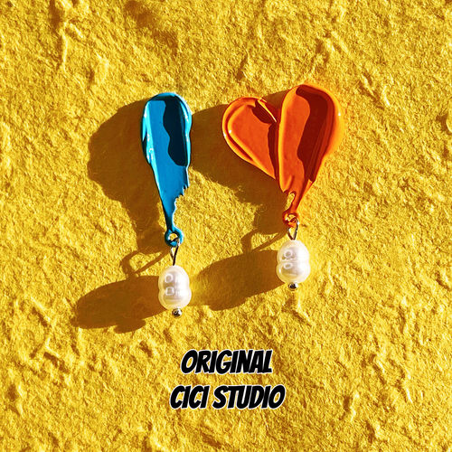 CICISTUDIO原创设计多巴胺风油画笔触耳环小众潮流艺术个性耳钉女