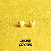 CICISTUDIO小众设计多巴胺小鸡黄色爱心耳钉女甜美少女心耳钉耳饰