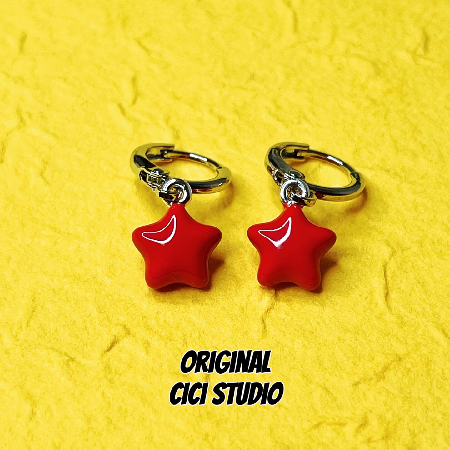 CICI STUDIO缤纷多巴胺星星五角星耳环女精工耳饰新年圣诞礼物