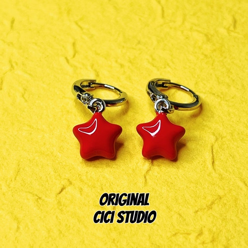 CICI STUDIO缤纷多巴胺星星五角星耳环女精工耳饰新年圣诞礼物