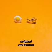 CICI创意可爱卡通俏皮童趣煎蛋勺子叉子个性 镀金S925银针耳钉耳饰