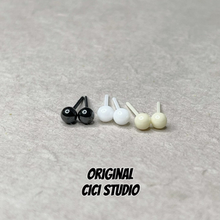 CICI STUDIO小众精工陶瓷真生物瓷耳钉女ins百搭极简养耳洞耳饰