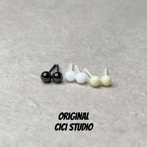 CICI STUDIO小众精工陶瓷真生物瓷耳钉女ins百搭极简养耳洞耳饰