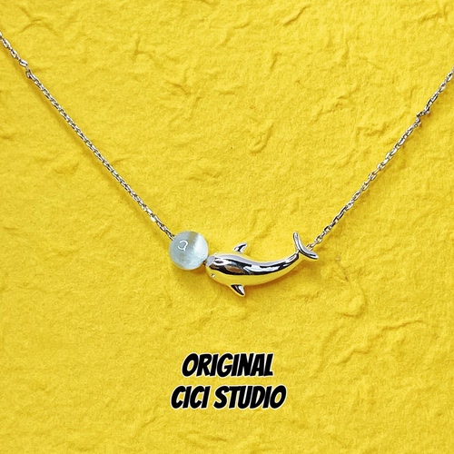 CICI STUDIO小众精工镀金轻奢海豚项链女高级感甜美气质锁骨链