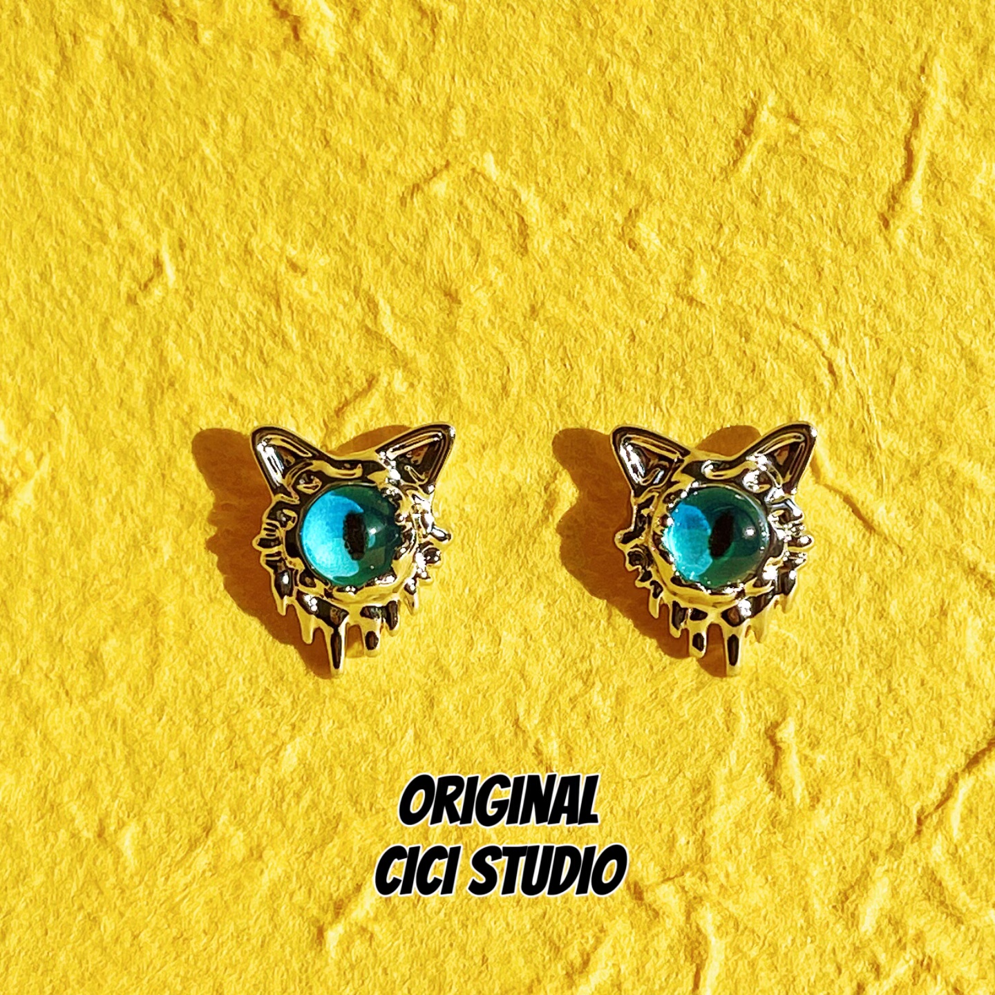 CICI STUDIO小众高级感精工复古恶魔之眼耳钉女耳饰礼物猫眼耳钉,饰品/流行首饰/时尚饰品新,耳钉,淘宝优惠券,粉丝福利购,淘宝优惠卷