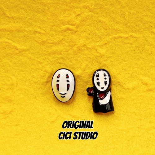 CICI STUDIO小众精工无脸男千与千寻耳钉女甜美可爱卡通耳饰