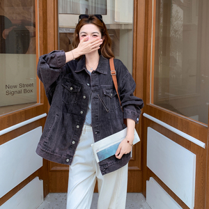 港风复古牛仔外套小个子2026春季女新款韩系 B127A-6732-P165K268，女装短外套，浙宝127A