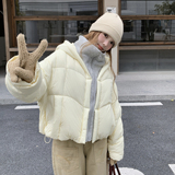 2025黄色针织拼接设计感羽绒服女B127A-8036-P325K488，女装羽绒服，浙宝127A