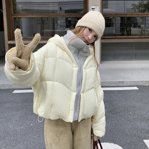 2025 黄色针织拼接设计感羽绒服女 B127A-8036-P325K488图片