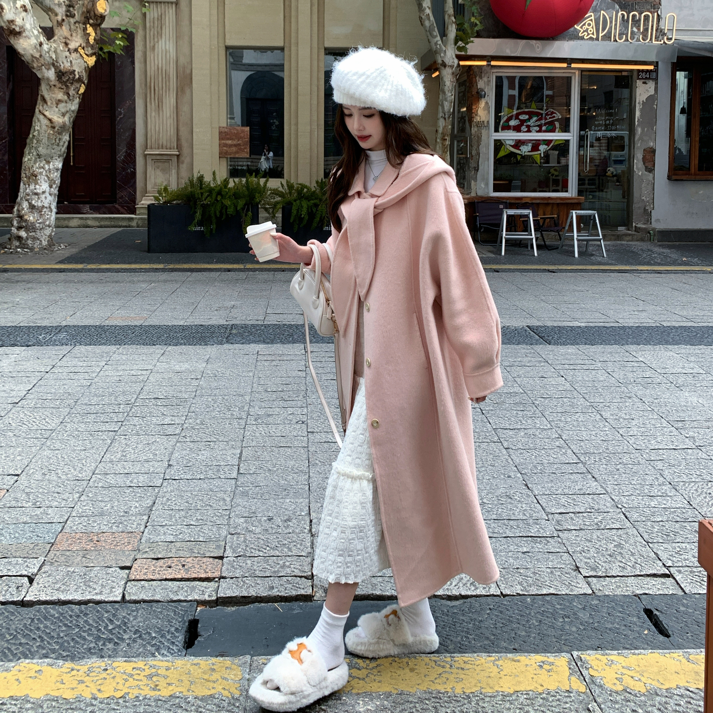 2025冬季粉嘟嘟双面呢长款大衣B127A-9001-P335K502,女装毛呢外套,浙宝127A 2025冬季粉嘟嘟双面呢长款大衣B127A-9001-P335K502,女装毛呢外套,浙宝127A