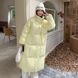 2025淡黄色超暖白鹅绒系带长款羽绒服女B127A-8037-P385K578，女装羽绒服，浙宝127A