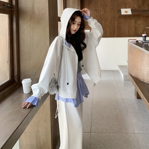 2025春秋时尚假两件连帽卫衣裤子两件套B127A-6728-P165K252，女装运动套装，浙宝127A