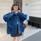 蓝色复古设计感系带口袋外套女2026港风B127A-6735-P155K248，女装短外套，浙宝127A