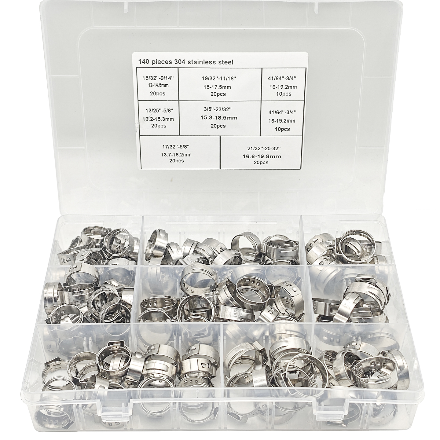 140个304不锈钢固定软管夹