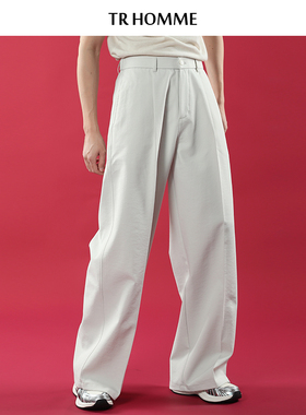 TR HOMME 2025春季新款垂直感阔腿裤男纯色百搭高级感痞帅西裤男