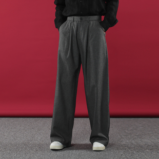 HOMME 2025新款 垂坠感休闲裤 男款 老钱风 宽松百搭阔腿加长西裤