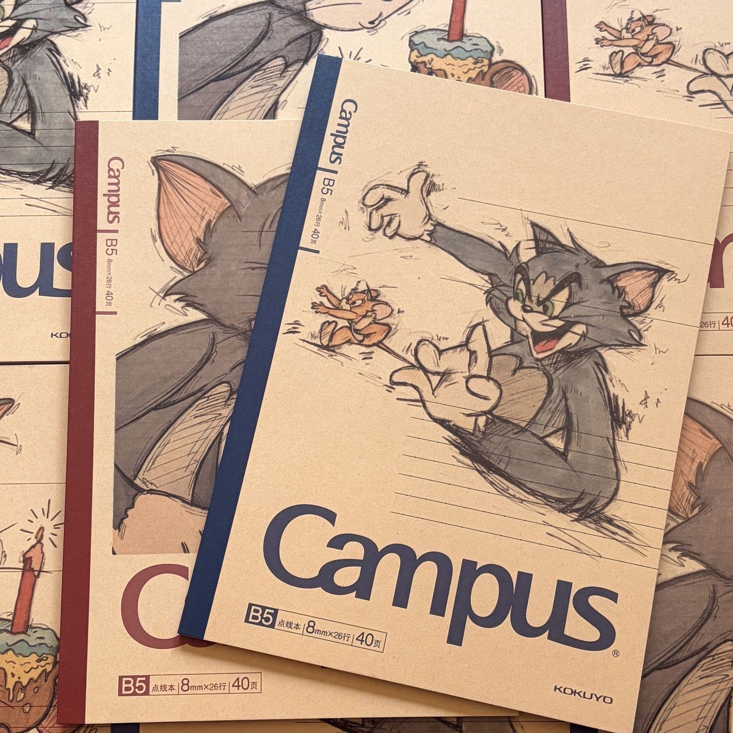 KOKUYO国誉Campus限定猫和老鼠牛皮B5笔记本学生牛皮纸无线装订图片