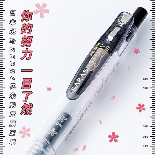 斑马JJM88中性笔花朵自勉笔