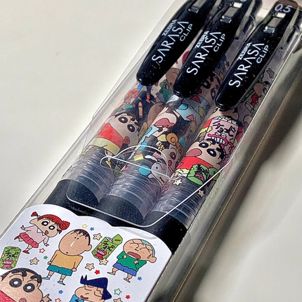 现货！日本ZEBRA斑马蜡笔小新二代联名限定JJ15中性笔黑色水笔0.5