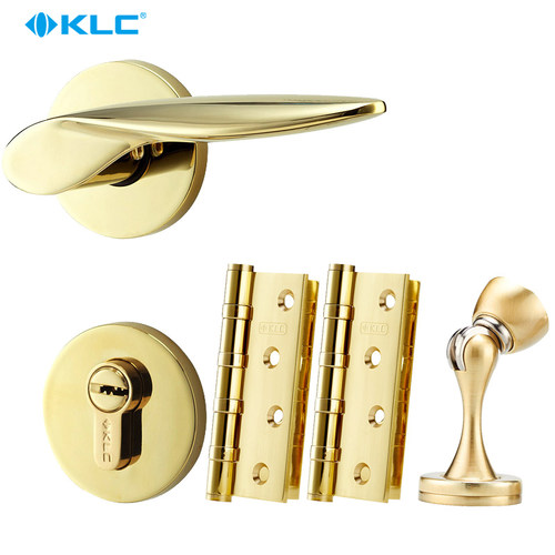 klc欧式金色实木卫生间机械门锁
