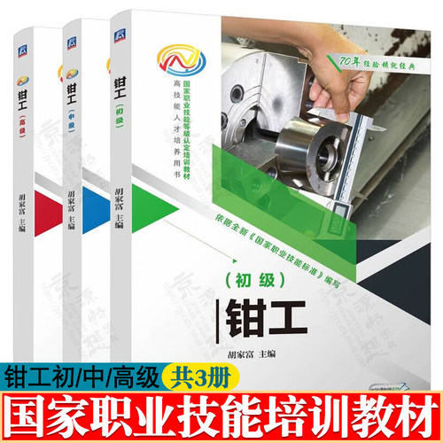 钳工初级 钳工中级 钳工高级  国家职业技能认定培训教材 钳工技能 钳工基础知识  钳工理论知识技能 钳工工艺与技能训练 钳工书籍