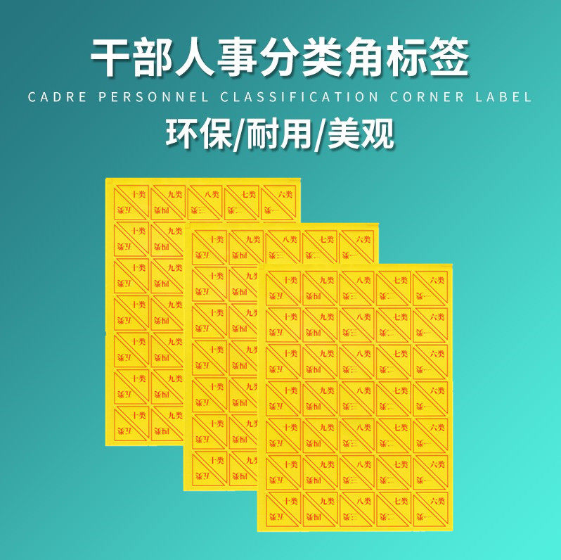 10张装文件收纳盒新款干部人事档案盒不干胶三角分类角号纸包邮