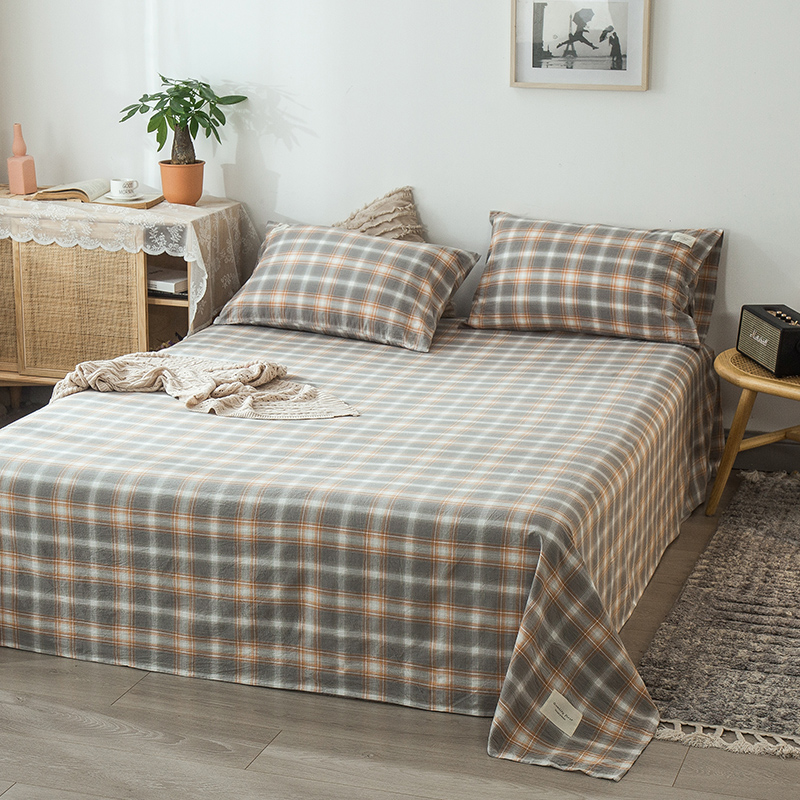 无印良品全棉水洗棉床单单件