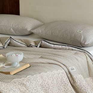 小义優品全棉双层纱大豆被子纯棉夏被芯棉被皱皱纱超柔春秋夏凉被