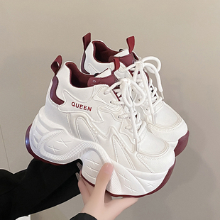 厚底增高小个子显脚小运动休闲鞋 新款 女2025春季 10cm内增高老爹鞋