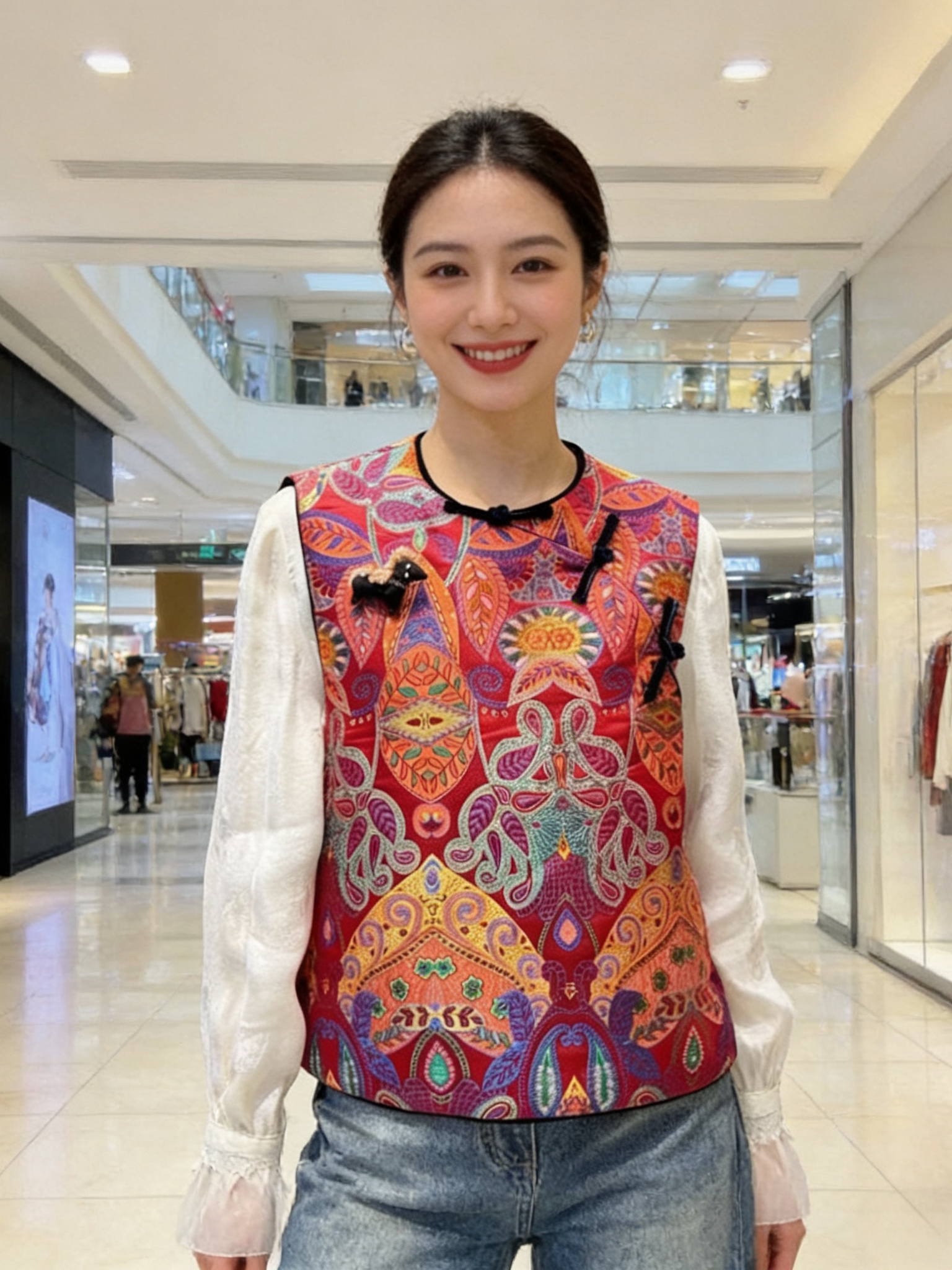 2026年春季国风真丝织金宋锦紫色马夹坎肩小背心女新中式马甲背心