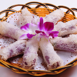 娘惹山药200g速冻甜点银丝卷紫薯春卷糕点港式 点心半成品油炸小吃