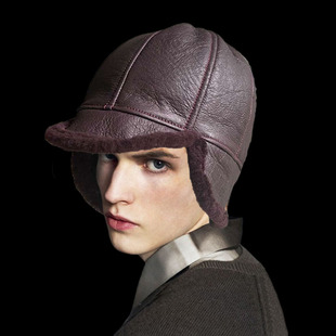 真皮真毛羊皮毛一体帽子冬季加厚保暖防寒护耳鸭舌帽男女士中青年