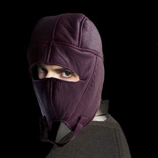 风雪帽真羊皮毛一体冬季骑车套头包头魁形帽复古男女通用保暖防寒