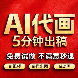 AI代出图视频sd绘画人工智能代画定制写真插画头像海报ip智能文案