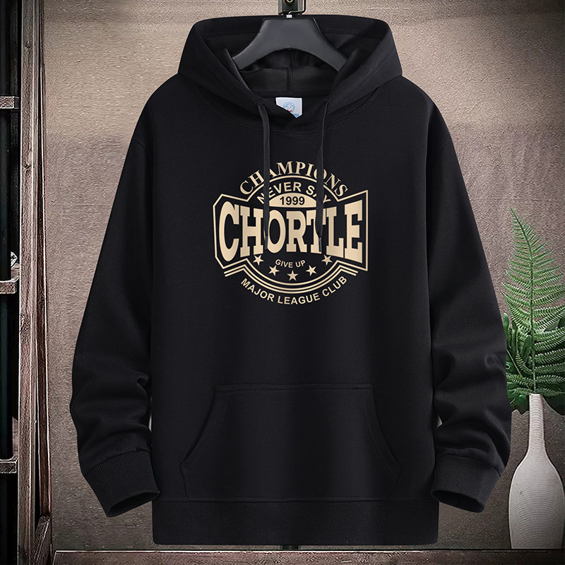 秋冬季潮牌加绒加厚连帽卫衣男青少年初中高中学生春秋款外套帅气