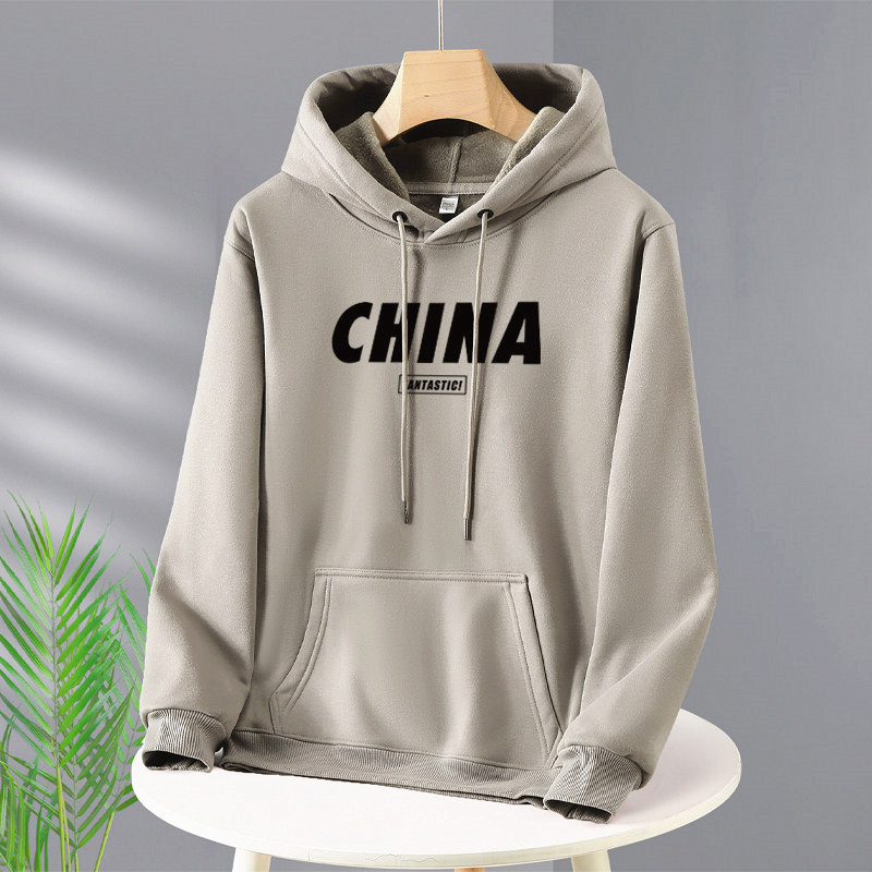 秋冬季宽松连帽卫衣男青