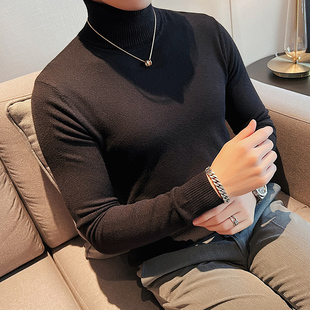 修身 秋冬季 高级感线衣针织打底衫 高领毛衣男士 商务保暖简约 新款