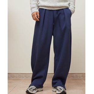 休闲宽松直筒保暖纯色长裤 博衣社 新品 冬季 过冬重磅加绒卫裤