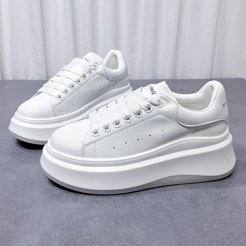 网面透气增高厚底小白鞋