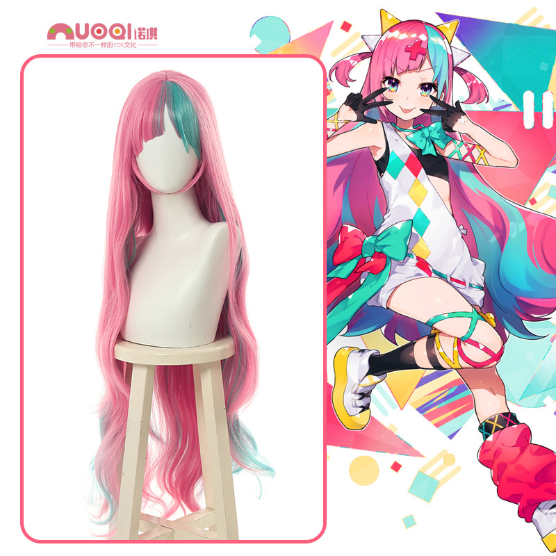 诺琪 虚拟up pinky pop hepburn pinky酱 pph cos假发 挑染长发